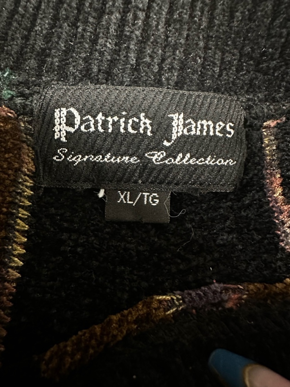 Vintage 90s cotton blend Patrick James coogi style slouch multicoloured sweater - Picture 3 of 6